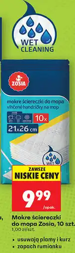 Biedronka Mokre ściereczki do mopa Zosia, 10 szt oferta