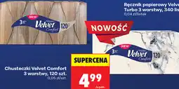 Biedronka Chusteczki Velvet Comfort 3 warstwy, 120 szt oferta