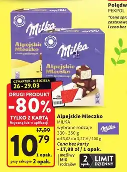 Intermarche Alpejskie Mleczko wybrane rodzaje MIX oferta