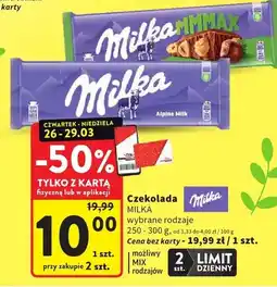 Intermarche Czekolada Milka wybrane rodzaje MIX oferta