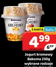 Delfin Jogurt kremowy Bakoma 230g wybrane rodzaje oferta