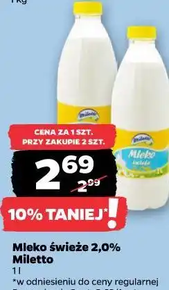 Netto Mleko świeże 2,0% Miletto oferta