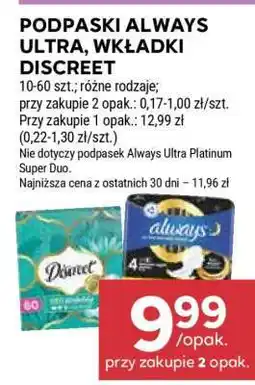 Stokrotka Market Podpaski Always Ultra, Wkładki Discreet oferta