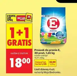 Biedronka Proszek do prania E, 30 prań, 1,65 kg oferta