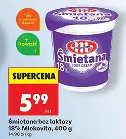 Biedronka Śmietana bez laktozy 18% Mlekovita, 400 g oferta
