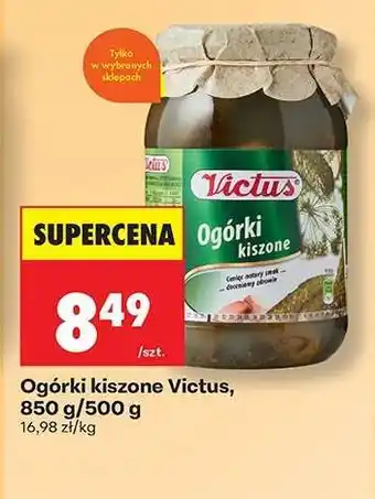 Biedronka Ogórki kiszone Victus, 850 g/500 g oferta