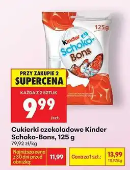 Biedronka Cukierki czekoladowe Kinder Schoko-Bons, 125 g oferta