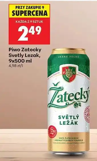 Biedronka Piwo Żatecký Světlý Ležák, 9x500 ml oferta