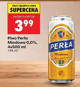 Biedronka Piwo Perła Miodowa 0,0%, 4x500 ml oferta