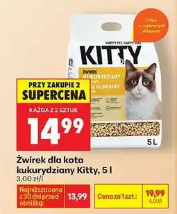 Biedronka Żwirek dla kota kukurydziany Kitty, 5 l oferta