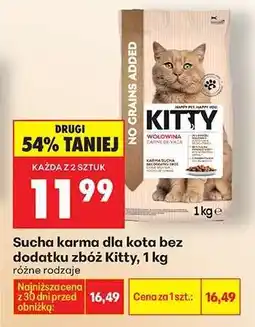 Biedronka Sucha karma dla kota bez dodatku zbóż Kitty, 1 kg oferta