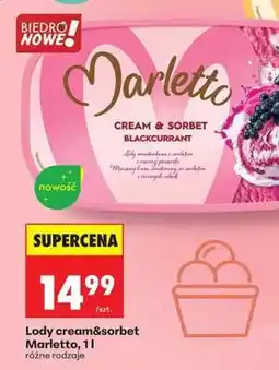Biedronka Lody cream&sorbet Marletto, 1l oferta