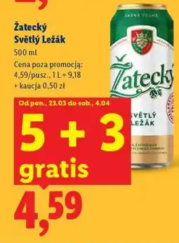 Lidl Žatecký Světlý Ležák oferta