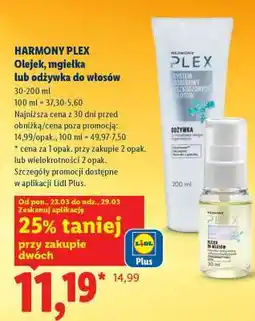 Lidl HARMONY PLEX Olejek, mgiełka lub odżywka do włosów oferta