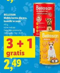 Lidl Bellosan Mokra karma dla psa, kawałki w sosie oferta