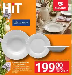 Selgros Zestaw obiadowy Lubiana oferta