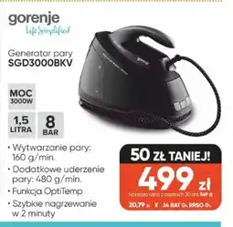 Max Elektro Gorenje Generator pary SGD3000BKV oferta