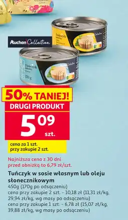 Auchan Tuńczyk w sosie własnym Auchan oferta