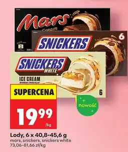 Biedronka Lody Mars, Snickers, Snickers White oferta