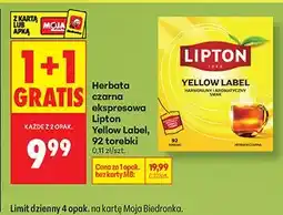 Biedronka Herbata ekspresowa Lipton Yellow Label, 2x foliaki oferta
