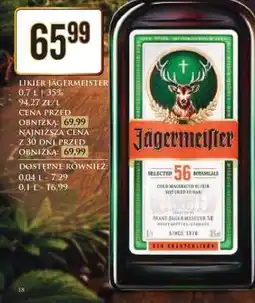 Dino Likier Jägermeister 0,7 l 35% oferta