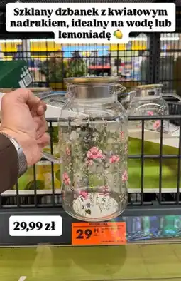 Biedronka Dzbanek szklany z kwiatowym nadrukiem oferta