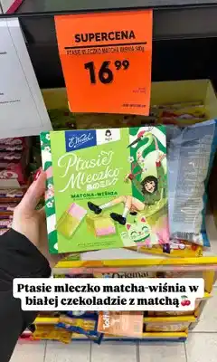Biedronka Ptasie mleczko matcha-wiśnia w białej czekoladzie z matchą oferta