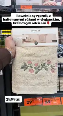 Biedronka Ręcznik bawełniany z haftem oferta