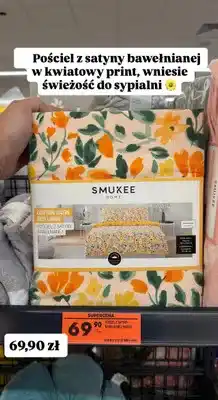 Biedronka Pościel z satyny bawełnianej w kwiatowy print 160x200 cm + 2x 70x80 cm oferta