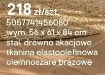 Castorama Krzesło balkonowe Albert stal drewno akacjowe tkanina elastoelfinowa ciemnoszare brązowe oferta