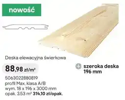 Castorama Deska elewacyjna świerkowa profil Max, klasa A/B oferta