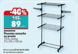 Biedronka Pionowa suszarka na pranie, czarna, 72x55x150 cm oferta