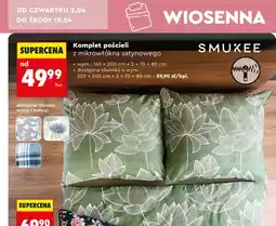 Biedronka Komplet pościeli z mikrowłókna satynowego 160x200 cm + 2x 70x80 cm oferta