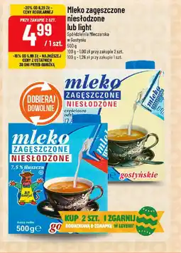 Polomarket Mleko zagęszczone niesłodzone lub light Spółdzielnia Mleczarska w Gostyniu oferta