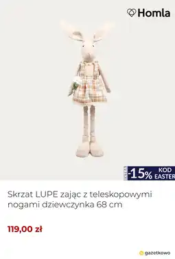 Homla Skrzat LUPE zając z teleskopowymi nogami dziewczynka 68 cm oferta