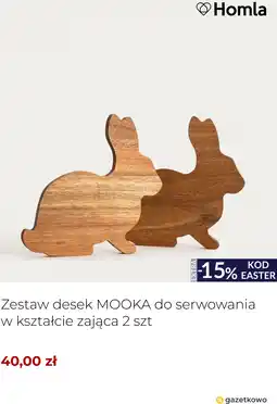 Homla Zestaw desek MOOKA do serwowania w kształcie zająca 2 szt oferta