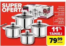 Carrefour Zestaw garnków ze stali nierdzewnej Milano oferta