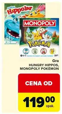 Carrefour Gra Hungry Hippos, Monopoly Pokemon oferta