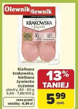 Carrefour Kiełbasa krakowska, kiełbasa żywiecka oferta