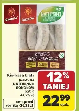 Carrefour Kiełbasa biała parzona naturrino oferta