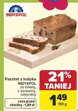 Carrefour Pasztet z indyka ze śliwką, z żurawiną naturalny oferta