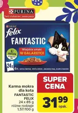 Carrefour Karma mokra dla kota Fantastic wiejskie smaki w galaretce oferta