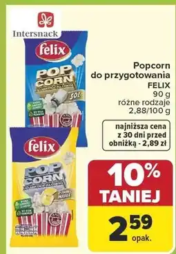 Carrefour Popcorn do przygotowania różne rodzaje oferta