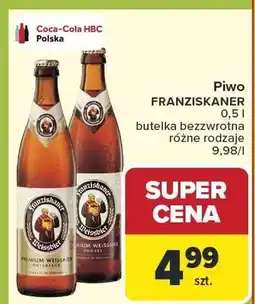 Carrefour Piwo Franziskaner butelka bezzwrotna różne rodzaje oferta