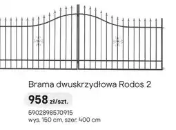 Castorama Brama dwuskrzydłowa Rodos 2 oferta