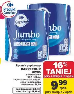 Carrefour Ręcznik papierowy CARREFOUR JUMBO oferta