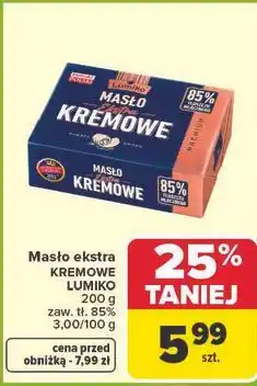 Carrefour Masło ekstra KREMOWE LUMIKO 200 g zaw. tł. 85% oferta