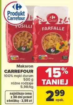Carrefour Makaron CARREFOUR 100% mąki durum oferta