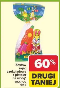 Carrefour Zestaw zając czekoladowy + pistolet na wodę oferta