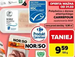 Carrefour Polędwica z dorsza atlantyckiego oferta